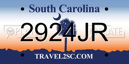 2924JR South Carolina License Plate