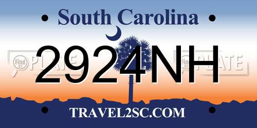 2924NH South Carolina License Plate