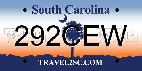 292CEW South Carolina License Plate