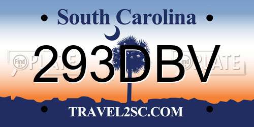 293DBV South Carolina License Plate