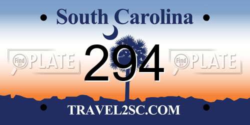 294 South Carolina License Plate