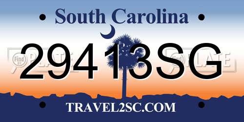 29413SG South Carolina License Plate