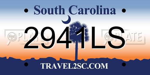 2941LS South Carolina License Plate