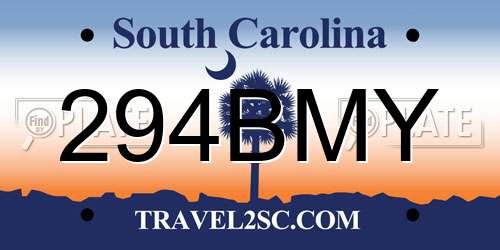294BMY South Carolina License Plate