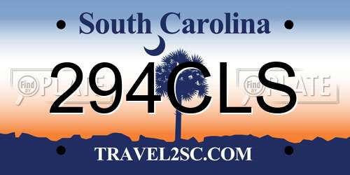 294CLS South Carolina License Plate