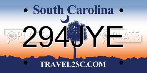 294JYE South Carolina License Plate