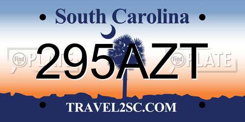 295AZT South Carolina License Plate