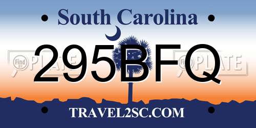 295BFQ South Carolina License Plate