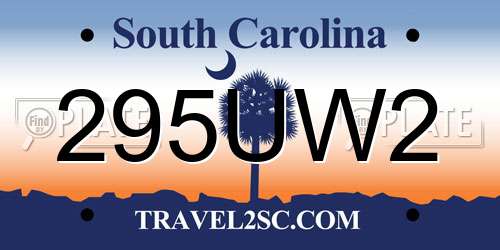 295UW2 South Carolina License Plate