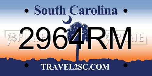 2964RM South Carolina License Plate