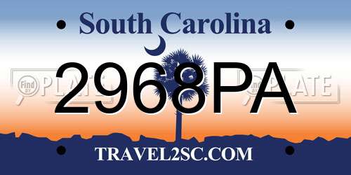 2968PA South Carolina License Plate