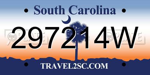 297214W South Carolina License Plate