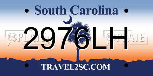 2976LH South Carolina License Plate