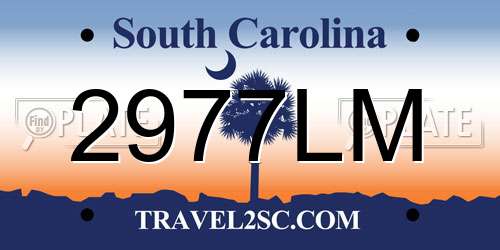 2977LM South Carolina License Plate