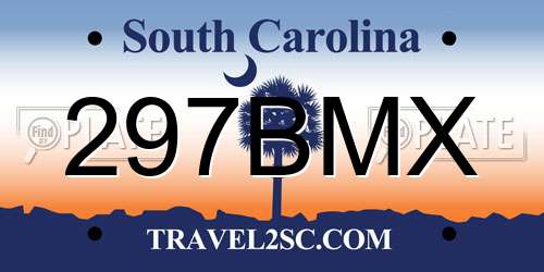 297BMX South Carolina License Plate
