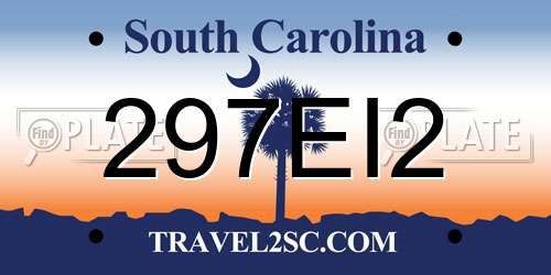 297EI2 South Carolina License Plate