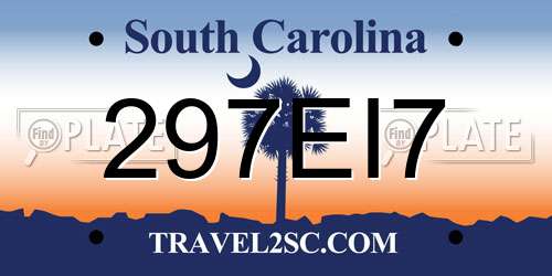 297EI7 South Carolina License Plate