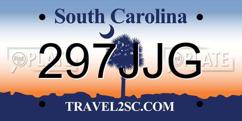 297JJG South Carolina License Plate
