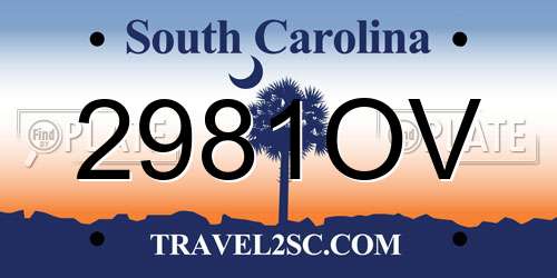 2981OV South Carolina License Plate