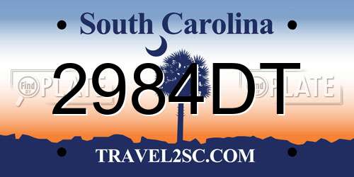 2984DT South Carolina License Plate