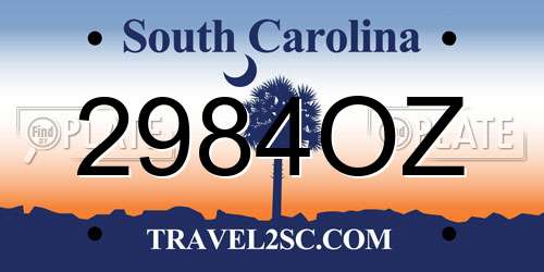 2984OZ South Carolina License Plate
