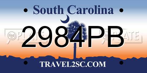 2984PB South Carolina License Plate