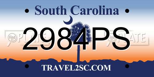 2984PS South Carolina License Plate