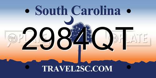 2984QT South Carolina License Plate