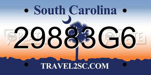 29883G6 South Carolina License Plate
