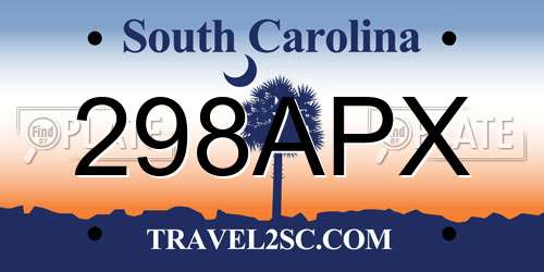 298APX South Carolina License Plate