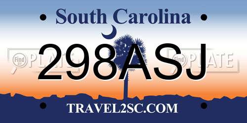 298ASJ South Carolina License Plate