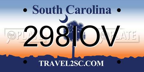 298IOV South Carolina License Plate