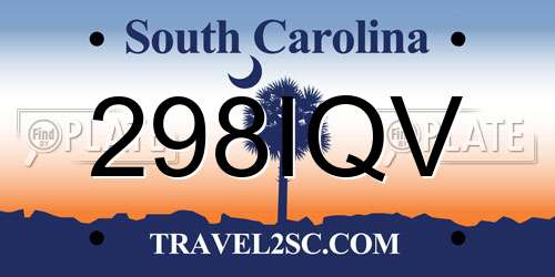 298IQV South Carolina License Plate