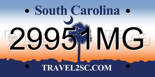 29951MG South Carolina License Plate