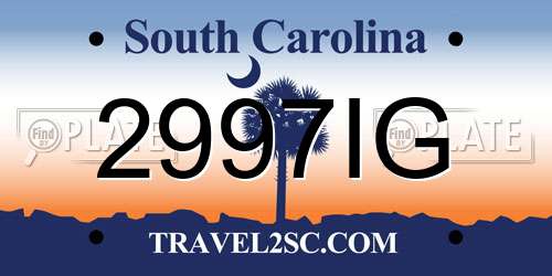 2997IG South Carolina License Plate