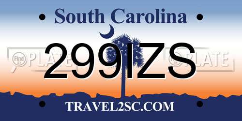 299IZS South Carolina License Plate