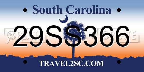 29SS366 South Carolina License Plate
