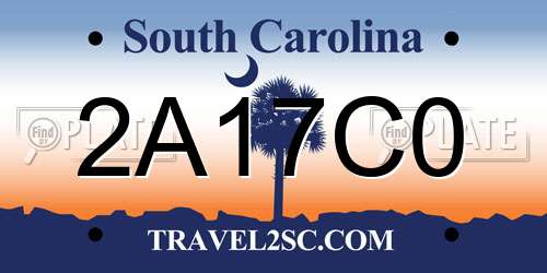 2A17C0 South Carolina License Plate