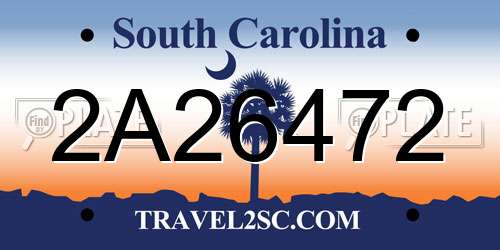 2A26472 South Carolina License Plate