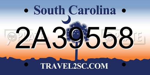 2A39558 South Carolina License Plate
