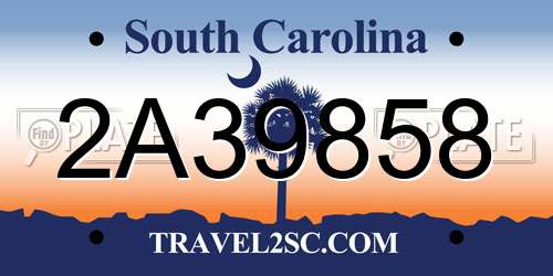 2A39858 South Carolina License Plate