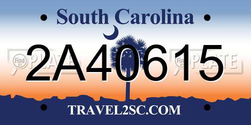 2A40615 South Carolina License Plate