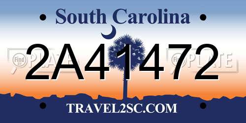 2A41472 South Carolina License Plate