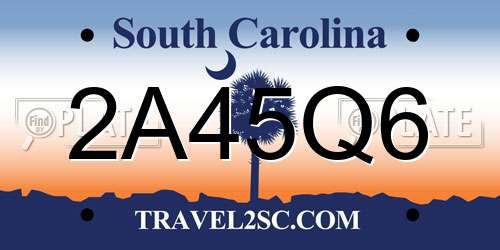 2A45Q6 South Carolina License Plate