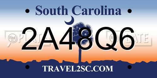 2A48Q6 South Carolina License Plate
