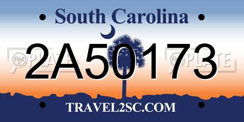 2A50173 South Carolina License Plate