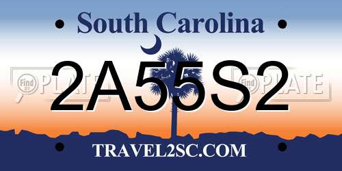 2A55S2 South Carolina License Plate