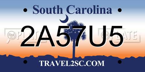 2A57U5 South Carolina License Plate