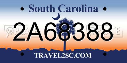 2A68388 South Carolina License Plate