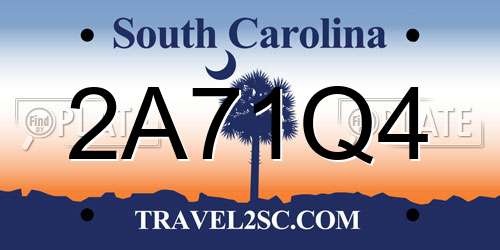 2A71Q4 South Carolina License Plate